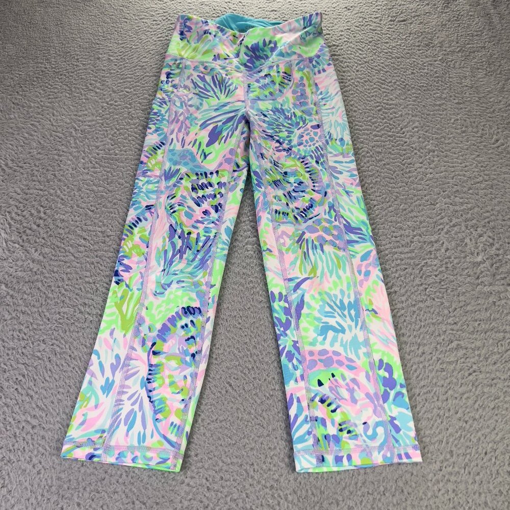 Lilly Pulitzer Luxletic Leggings Womens XS UPF 50+ Weekender 21" High Rise Crop - Picture 1 of 9